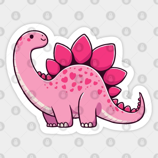Pink Dinosaur Sticker by katzura